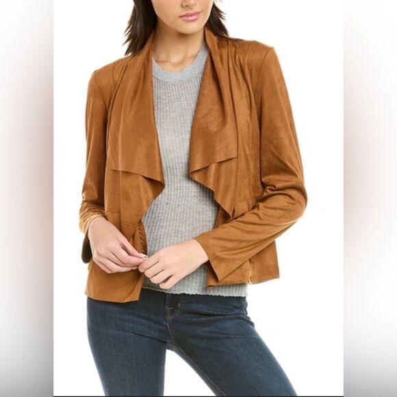 Bagatelle Faux Suede Draped Front Brown Western Jacket Small - Picture 12 of 12